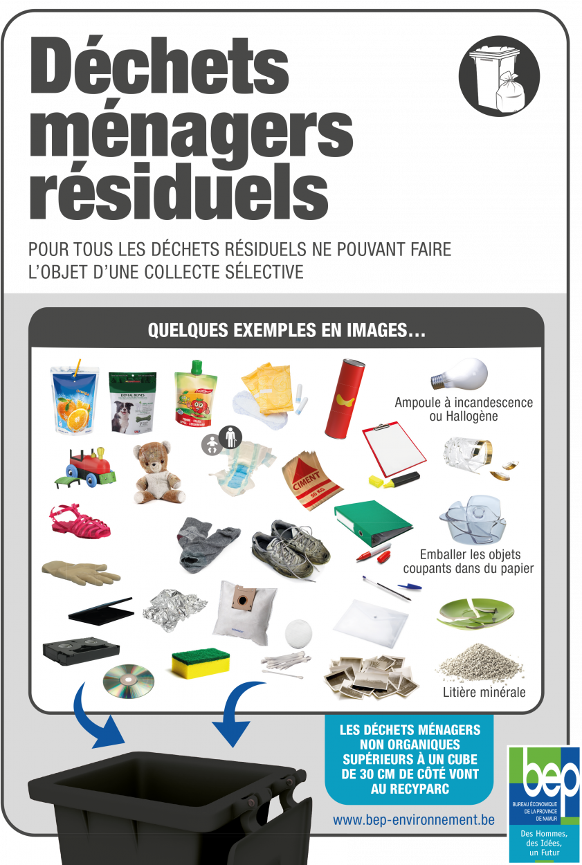 Autocollant tri poubelle bleu déchets papiers et journaux